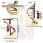 1.5 Ft. (45 cm) Mini Ladder Stand with Steel Feeding Bowl for Birds Playing and Sitting for Cockatiels, Conure, Senegal, Amazon and Other Birds - Image 3