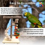 1.5 Ft. (45 cm) Mini Ladder Stand with Steel Feeding Bowl for Birds Playing and Sitting for Cockatiels, Conure, Senegal, Amazon and Other Birds - Image 2