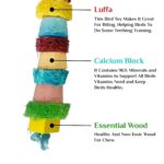 NATURAL PARROT TREAT 28X5 Cm Luffa With Calcium White Color Block Hanging Toy For Playing And Chewing Blocks For Budgies,Cockatiels,Conure,Senegal And Other Birds(Piece Of 1) - Image 2