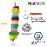 NATURAL PARROT TREAT 28X5 Cm Luffa With Calcium White Color Block Hanging Toy For Playing And Chewing Blocks For Budgies,Cockatiels,Conure,Senegal And Other Birds(Piece Of 1) - Image 4