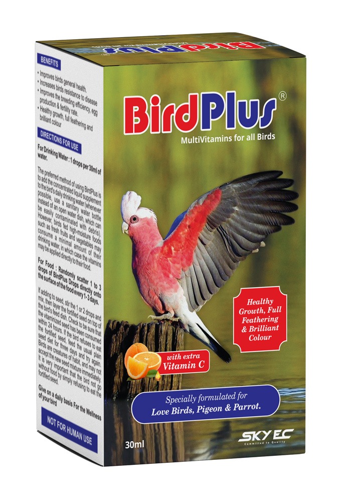 bird plus multivitamins 30ml Bird Plus Multivitamins Drops for all Birds - Image 1